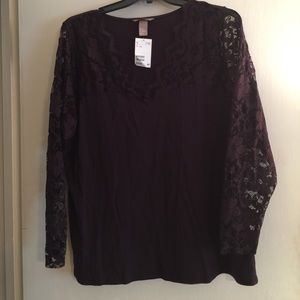 HM Lace Sleeve Shirt