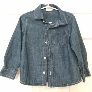 2T denim chambray button up