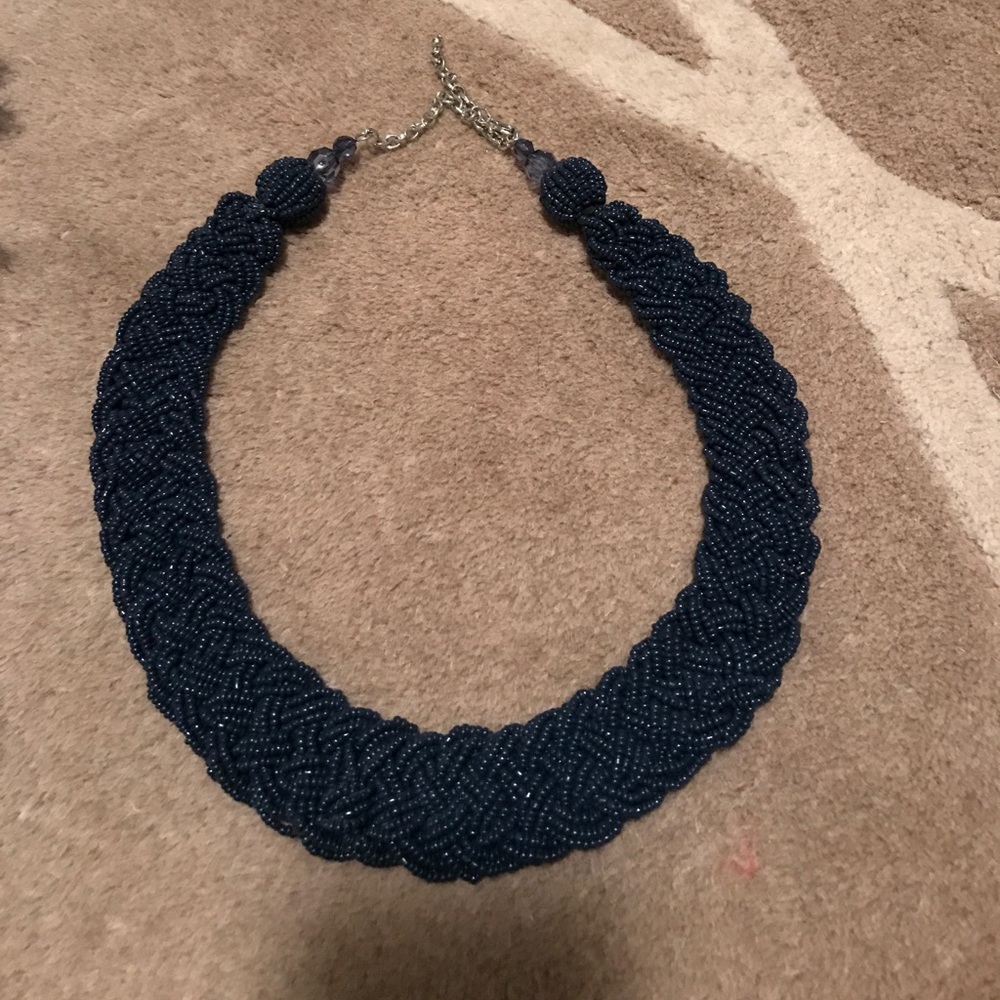 Navy bead necklace