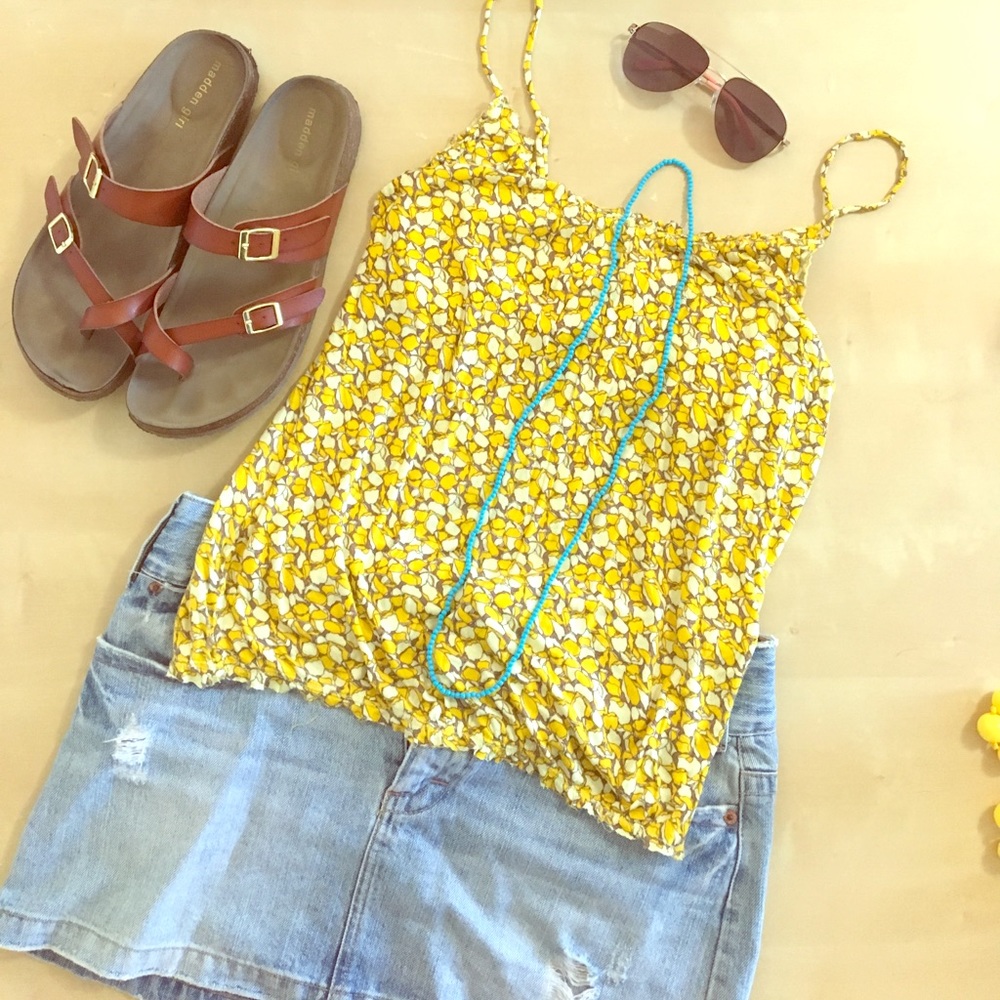 Yellow Floral Old Navy Tank Top