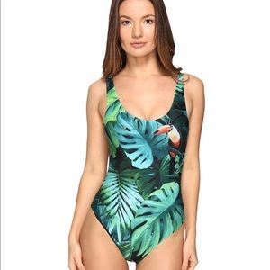 Onia Kelly one piece swimsuit in Green Multi leaf