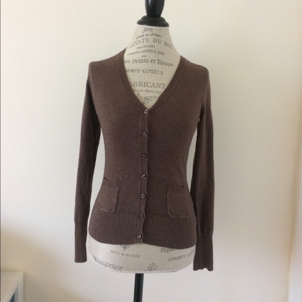 Brown Cardigan with Pockets