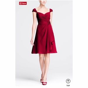 David's Bridal Chiffon Dress in Apple, size 12