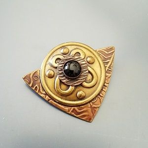 Vintage brass & copper brooch