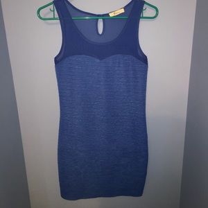 Form fitting blue dress