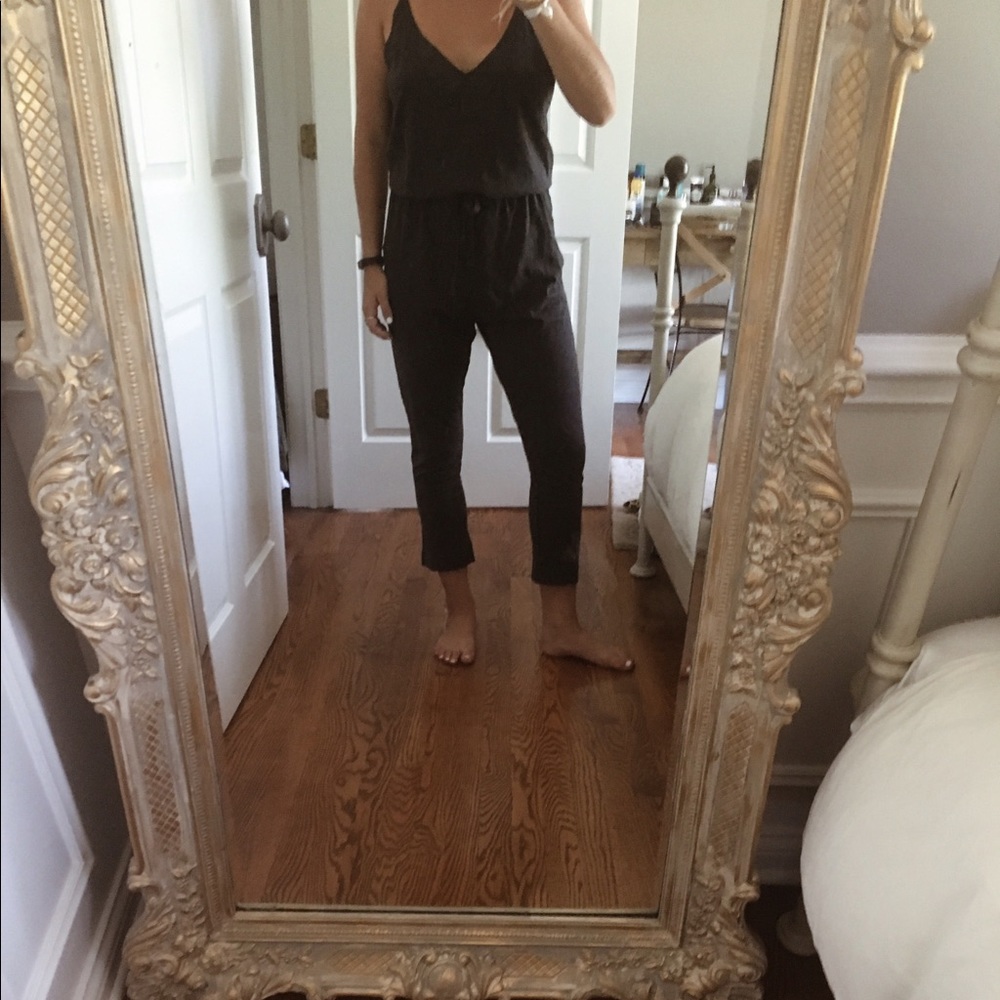 Zara Gray V-Neck Jumpsuit