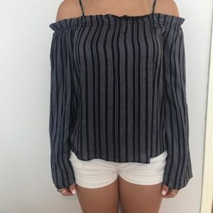 Long sleeve off the shoulder top