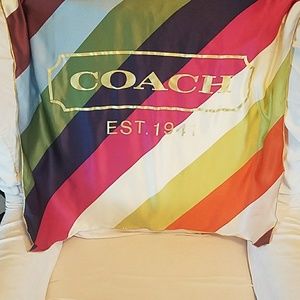 COACH Legacy Stripe Gold Logo Scarf