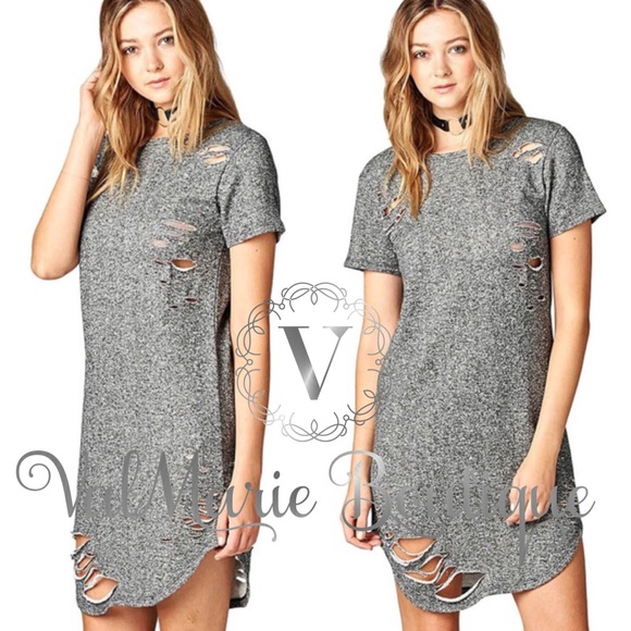 📍CLEARANCE📍 French Terry Distressed Dress - Picture 2 of 3