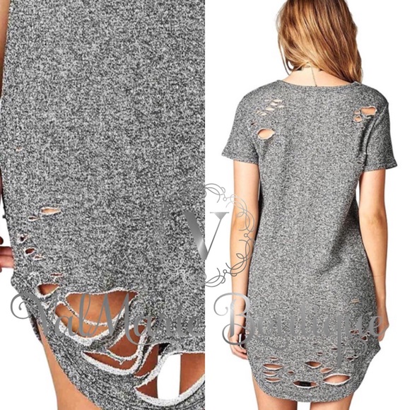 📍CLEARANCE📍 French Terry Distressed Dress - Picture 3 of 3