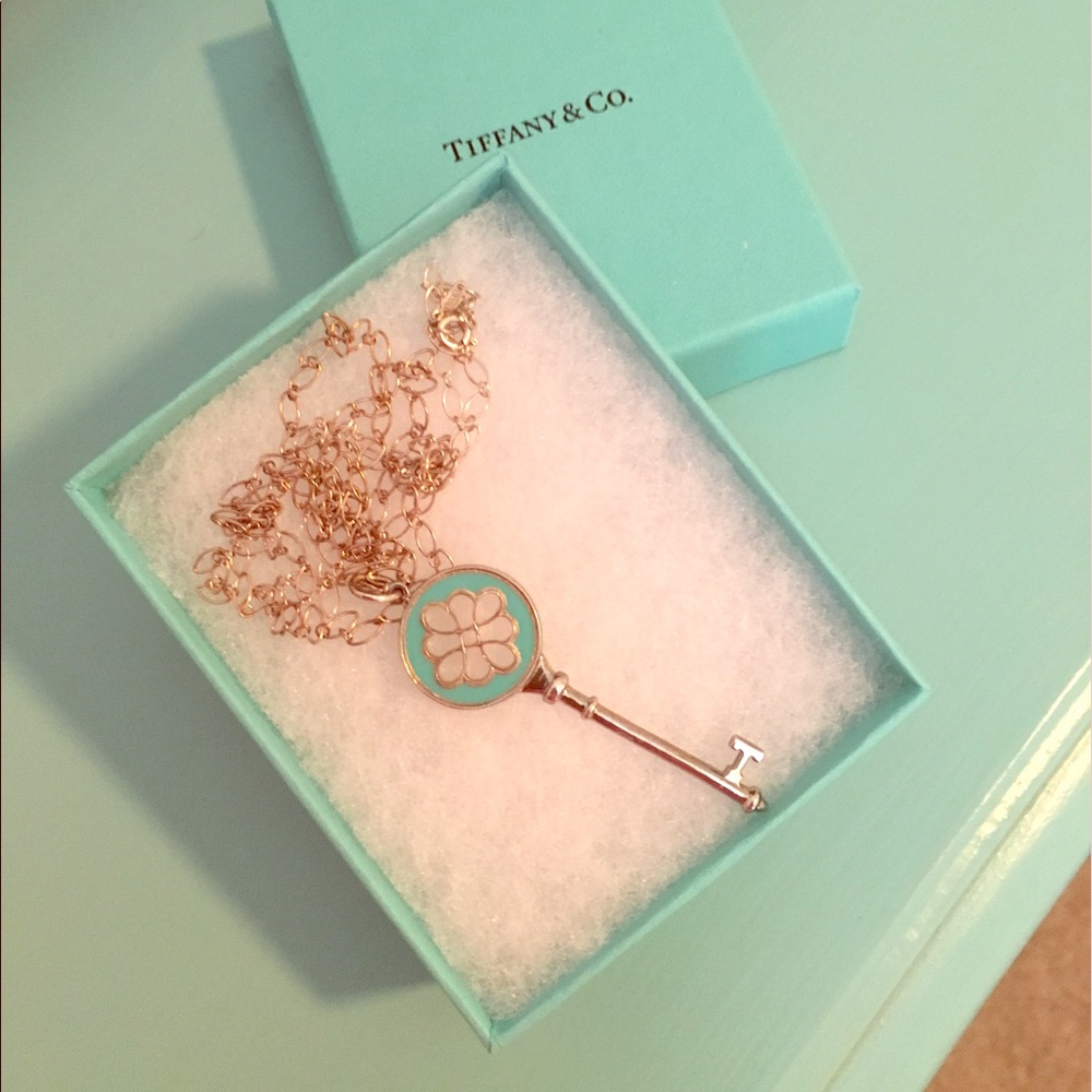 Tiffany's Sterling Silver & Blue Knot Key Necklace