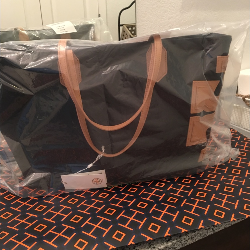 Tory Burch Canvas Stacked T EW Tote