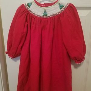 Girls smocked Christmas tree dress sz. 3t