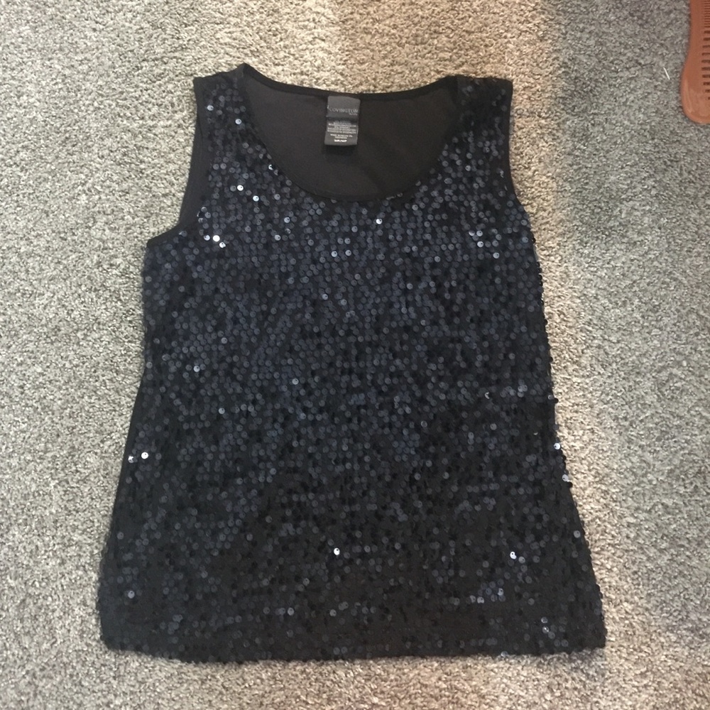 Black sequin tank