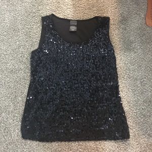 Black sequin tank