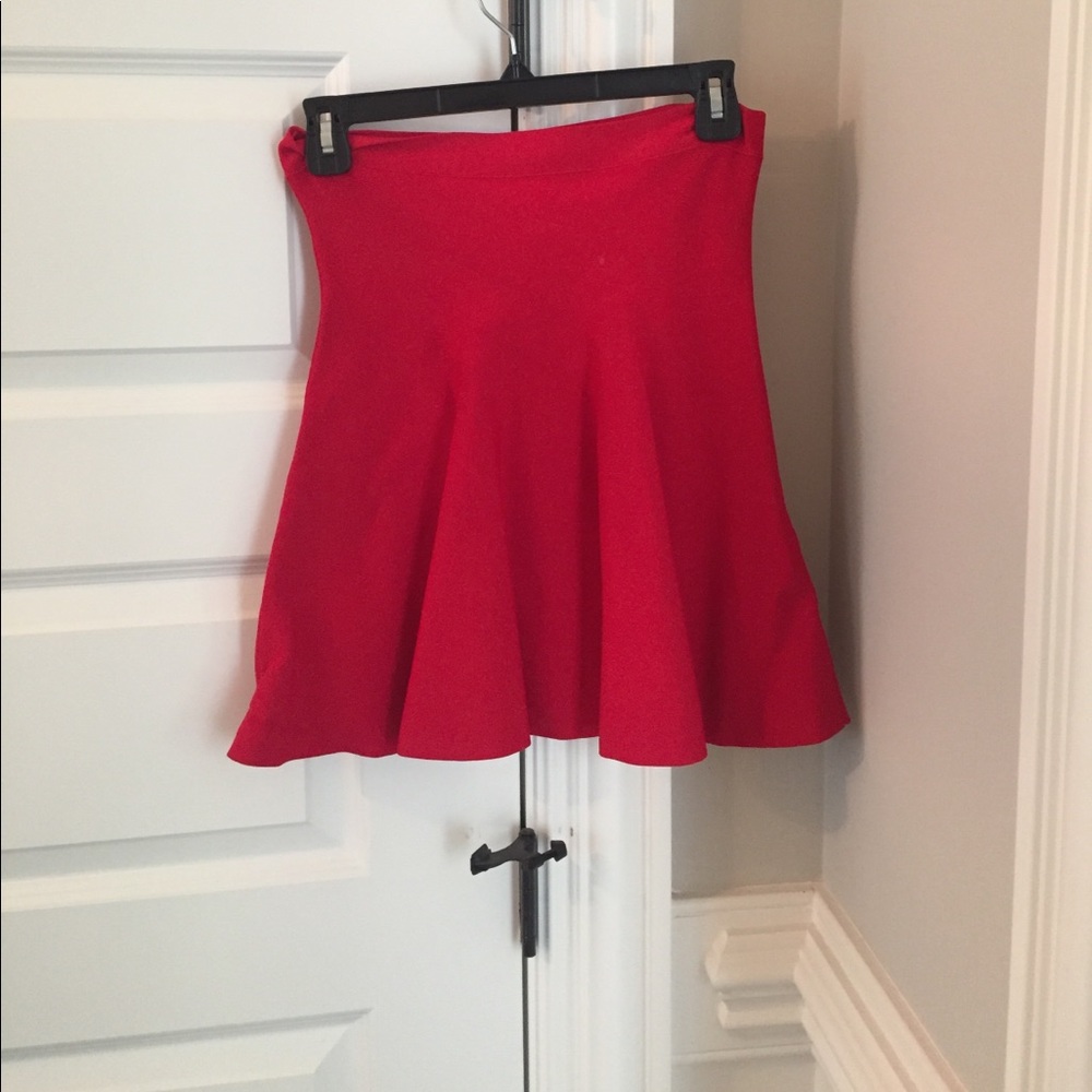BCBG Bandage Red Skater Skirt