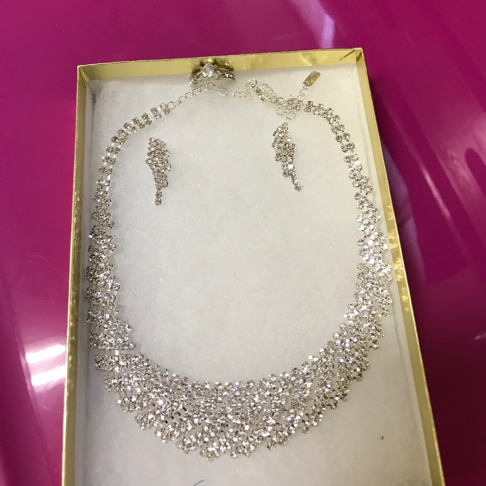 Necklace earrings and a ring