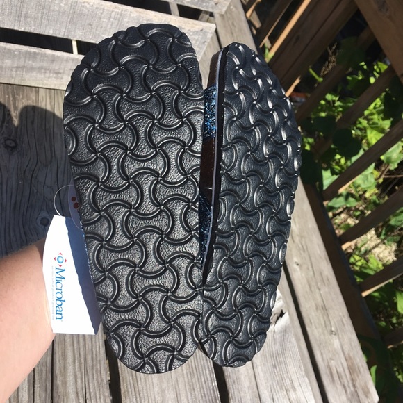 Navy Glitter Metallic Cork Slide Sandals! NEW! - Picture 4 of 9