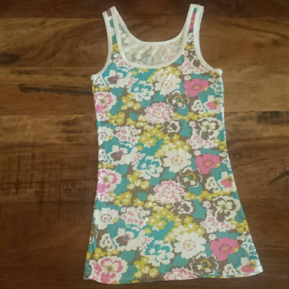 floral tank top size m