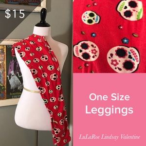 LuLaRoe One Size Sugar Skulls Leggings