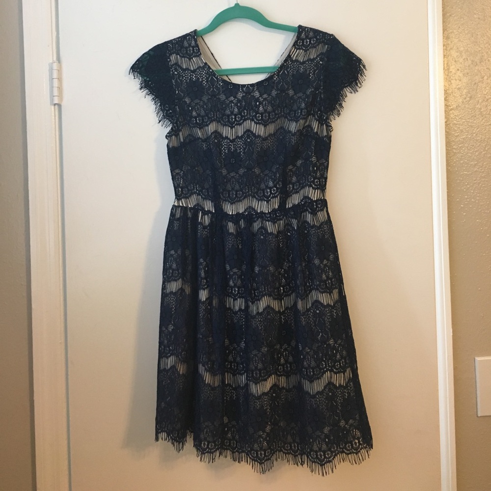 Lacey navy dress