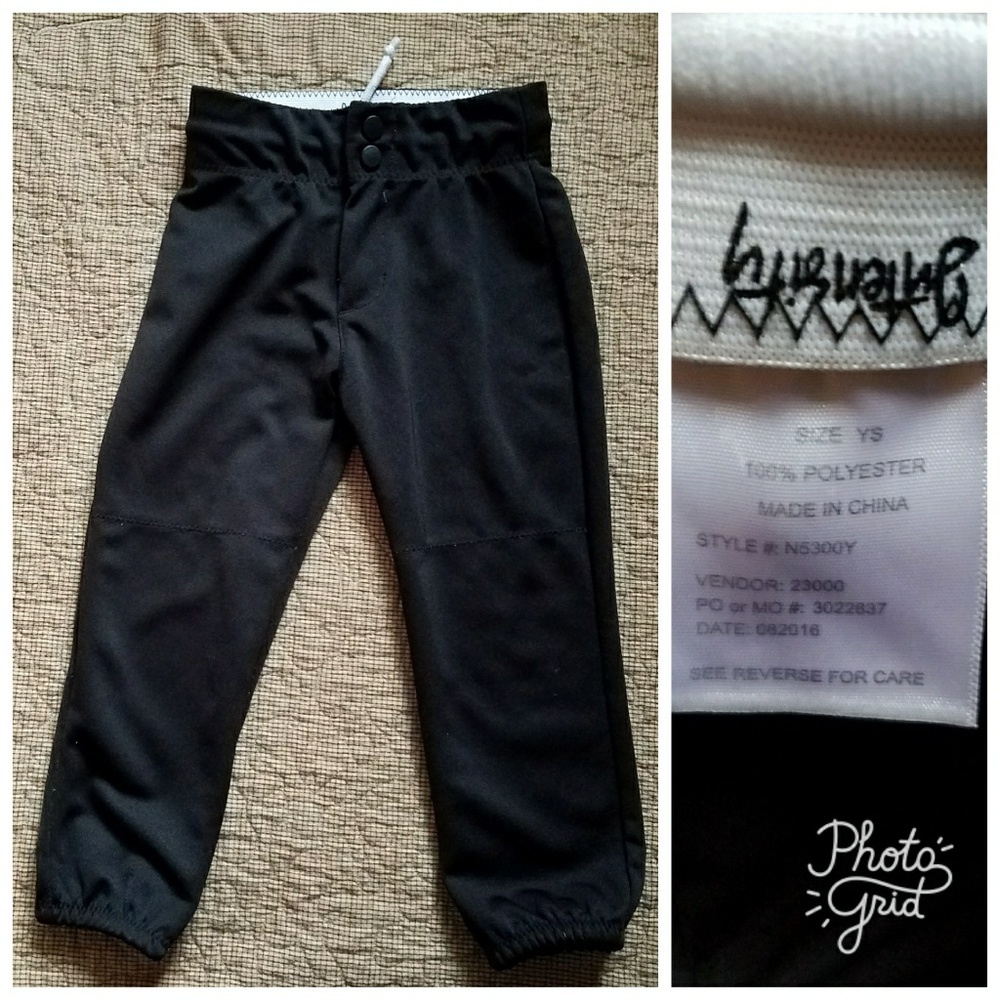 Girls Black Softball pants - youth small
