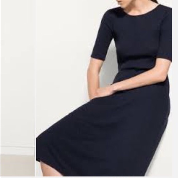navy ribbed dress