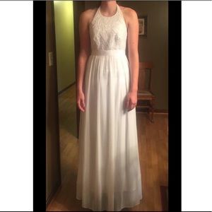 A David Bridal white wedding/ formal long gown