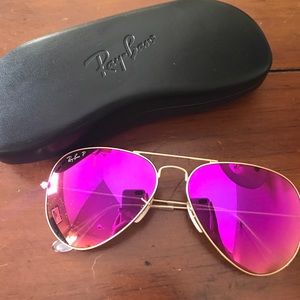 ray ban aviators pink mirror!