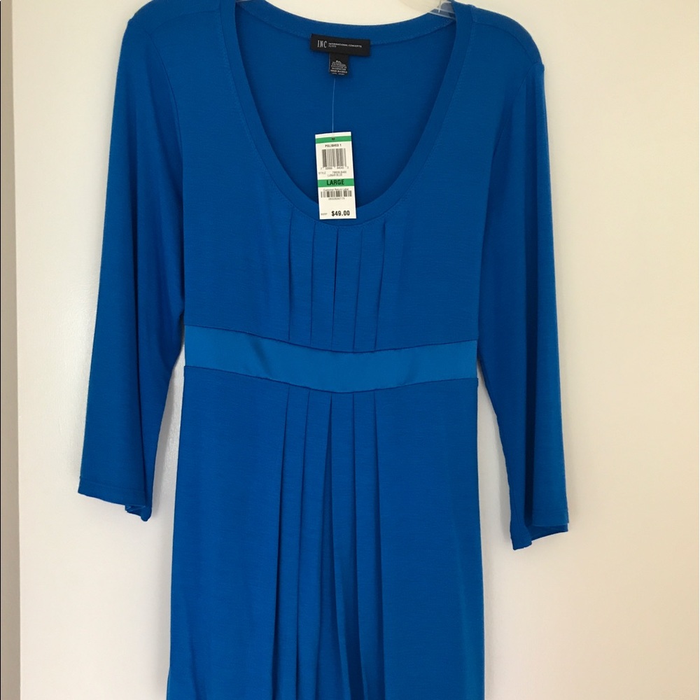 NWT INC tunic top. Royal Blue. Sz pet large