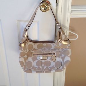 ‼️SOLD‼️ Coach gold and beige bag.