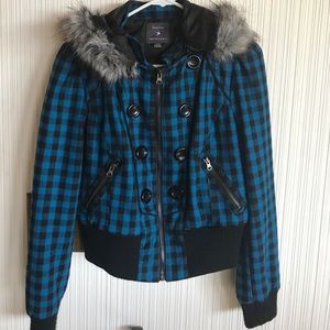 Cropped Plaid Jacket