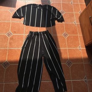 Zara Cropped Striped Set Spring 2017