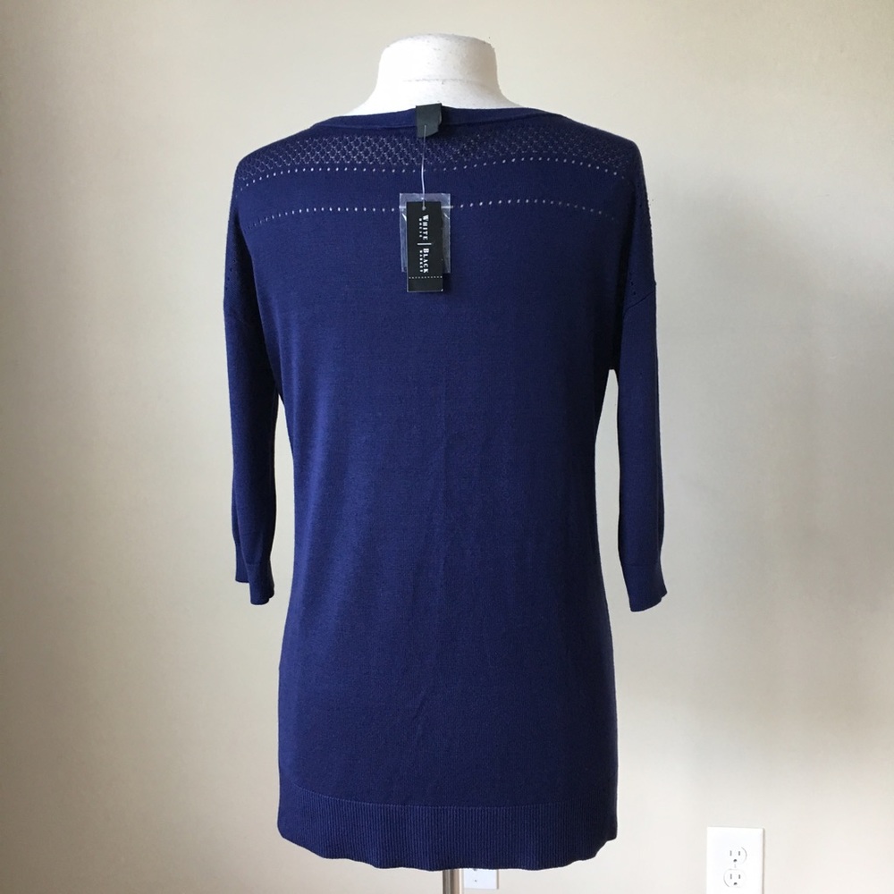 V-neck sequin stripe pullover top - Picture 3 of 4