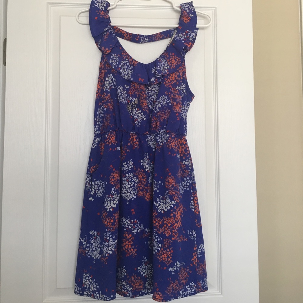 Purple dress with flowers