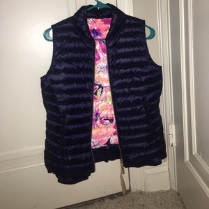 Lilly Pulitzer Down Vest with Frill Bottom