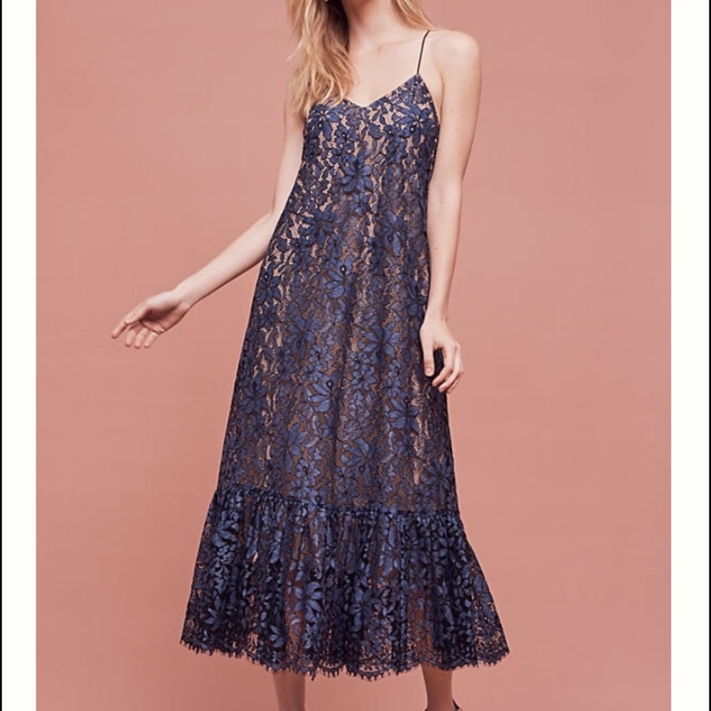 Blue Lace Maxi Dress