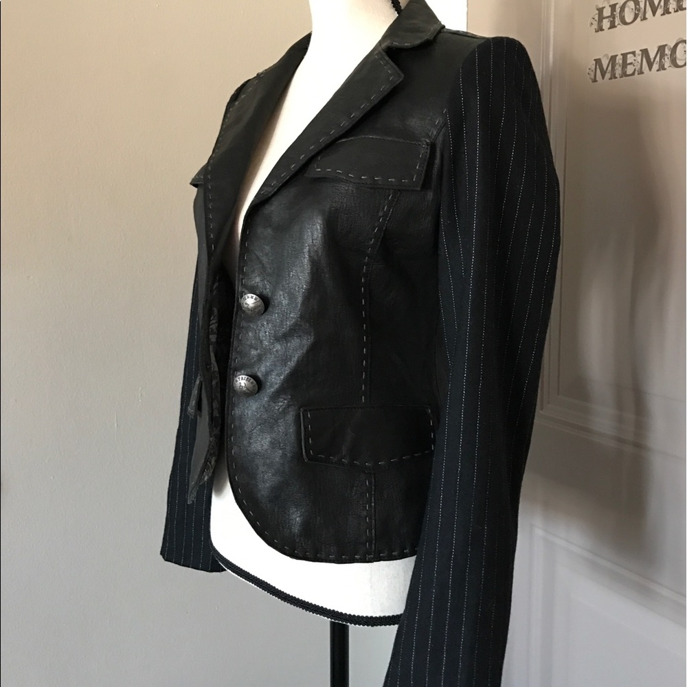 100% LEATHER MY TRIBE BLAZER JACKET - Picture 3 of 8