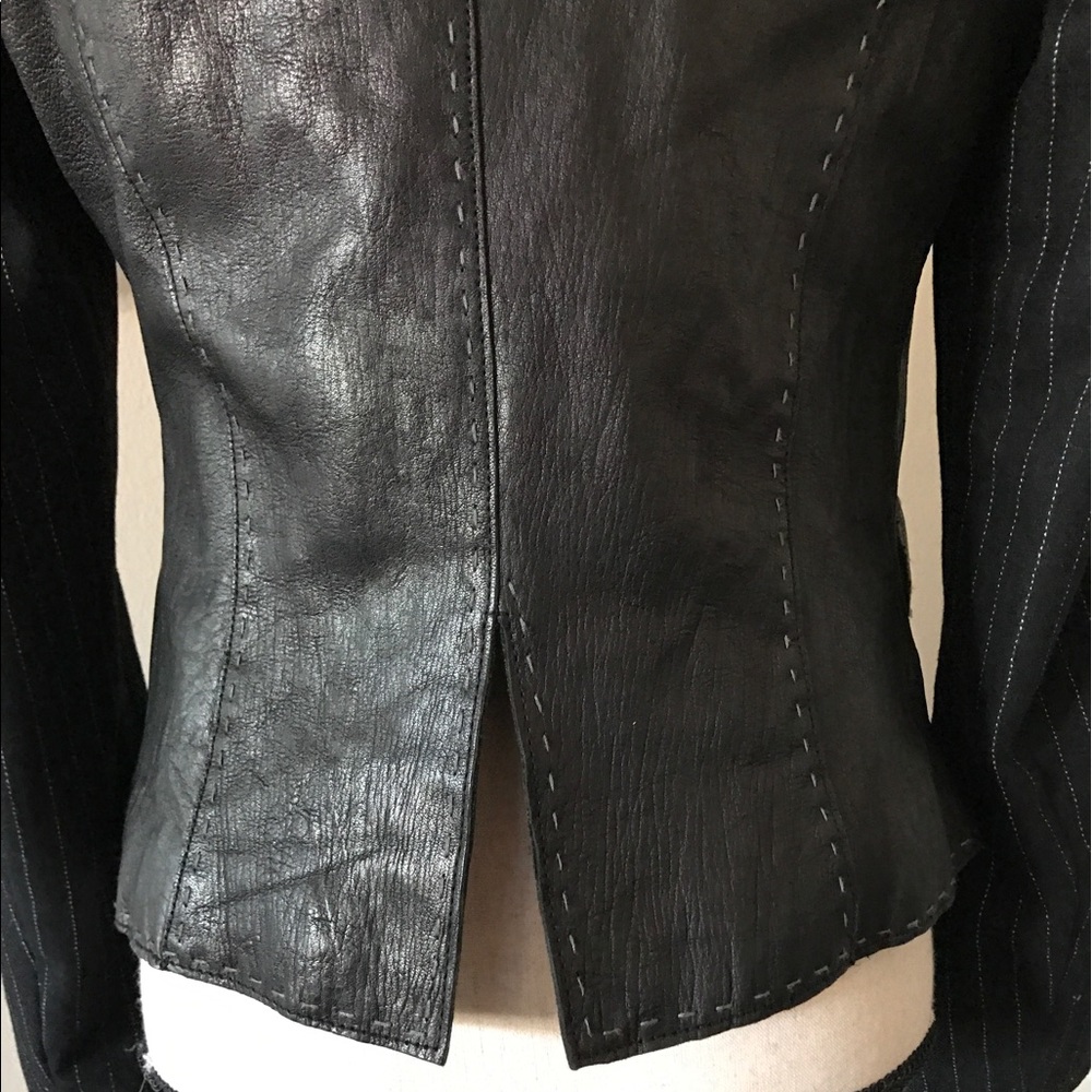 100% LEATHER MY TRIBE BLAZER JACKET - Picture 5 of 8