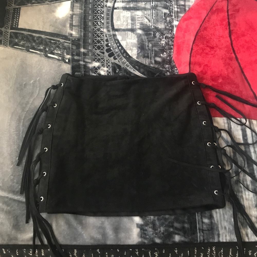 H&M Black Suede Skirt