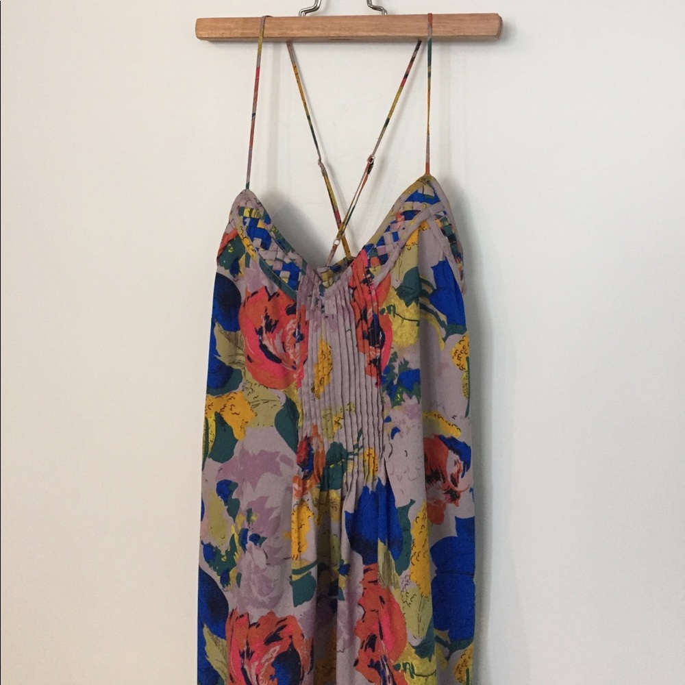 Floral dress with lattice detail