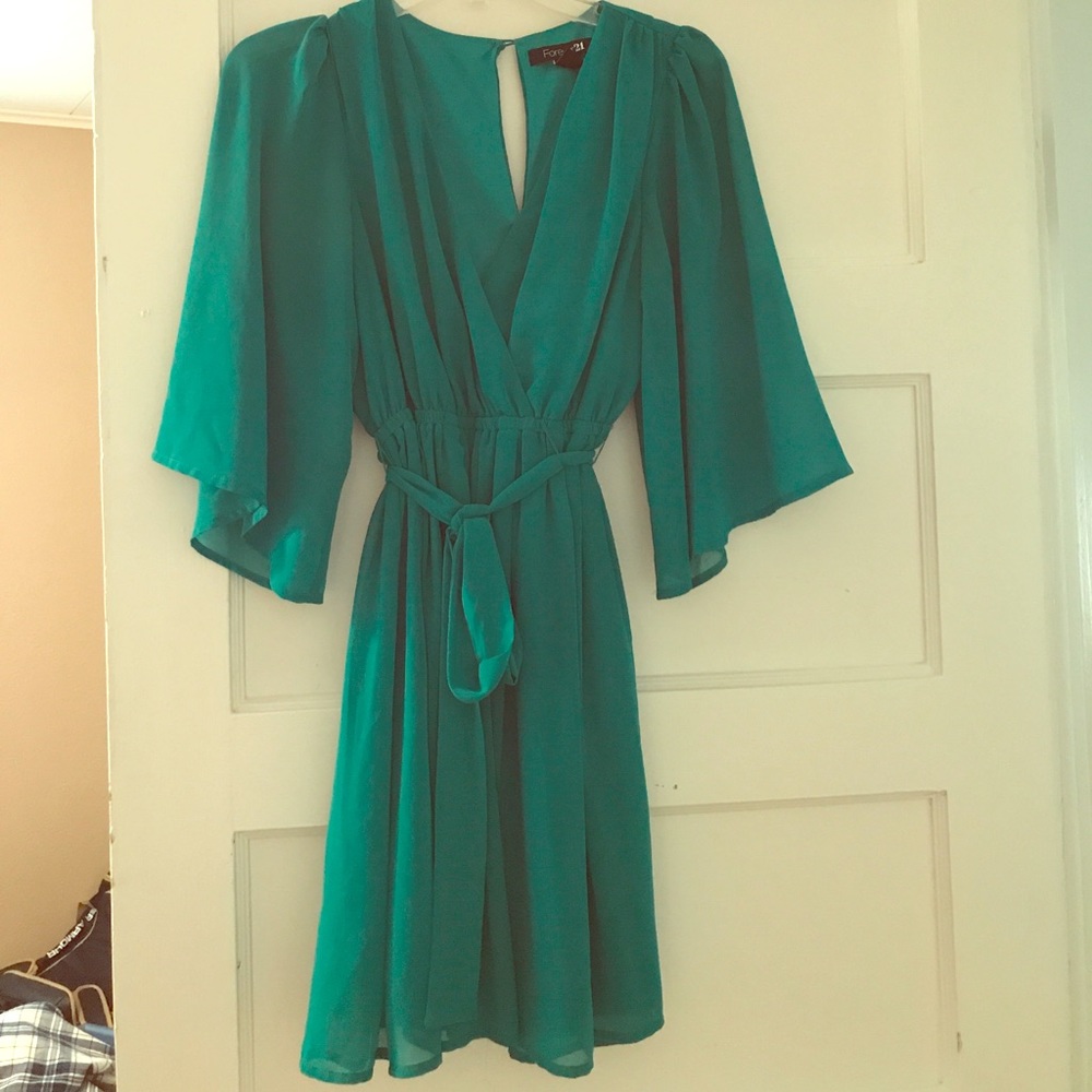 Teal Dress with Tie