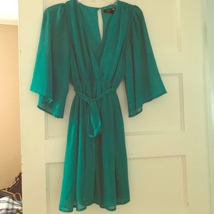 Teal Dress with Tie