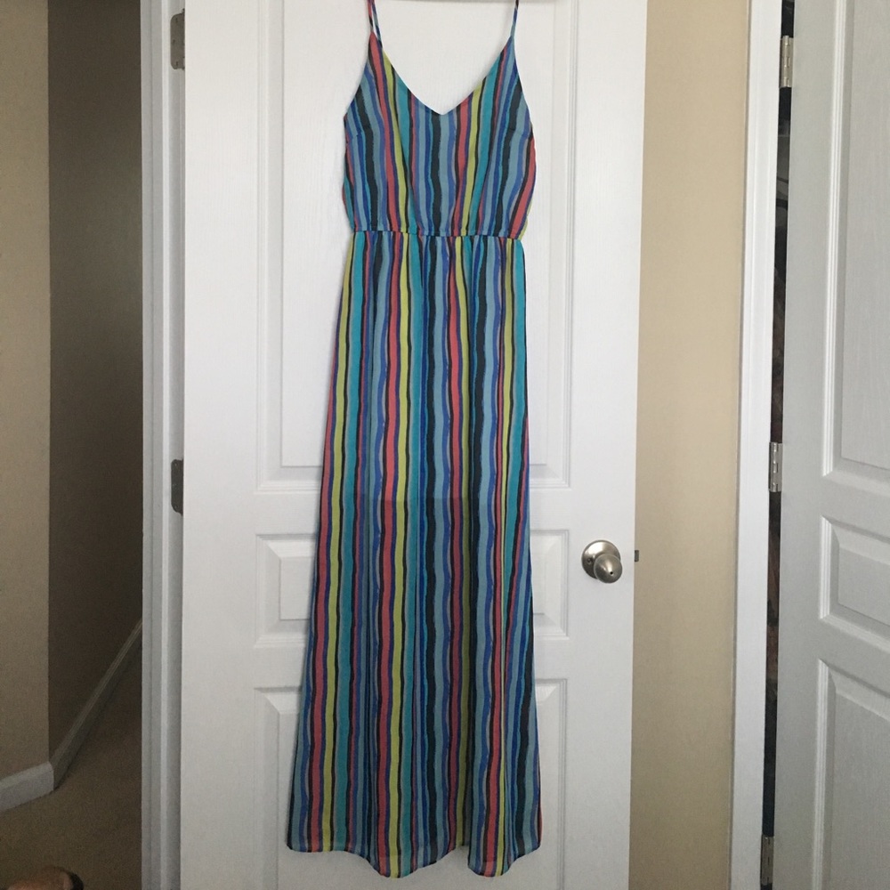 Blue striped maxi
