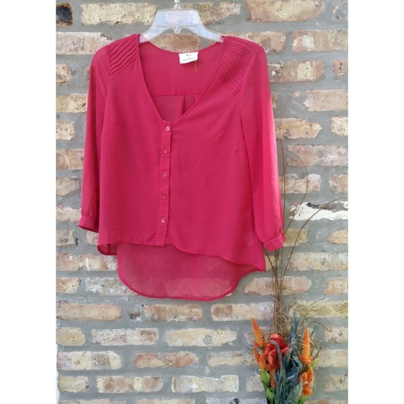 🐘 High Low Pink Blouse - Pins & Needles - Picture 2 of 4