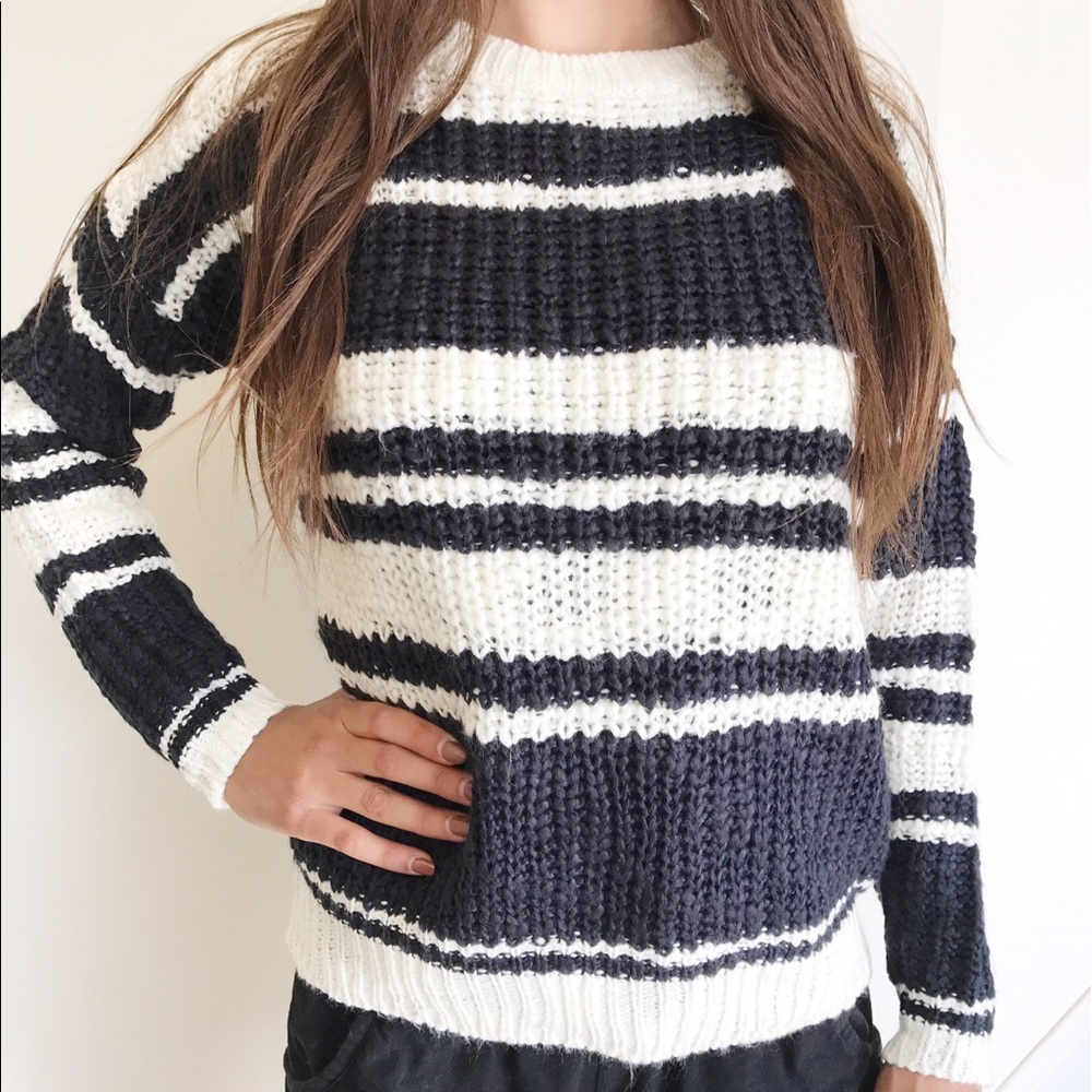 Black and White Striped Sweater