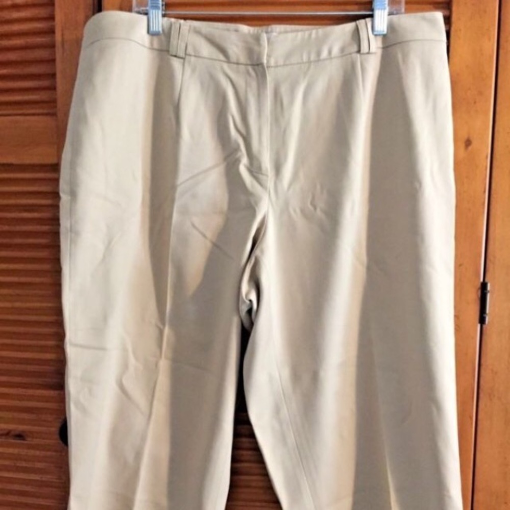 TALBOTS STRETCH 16W KHAKI BEIGE CROP DRESS PANTS