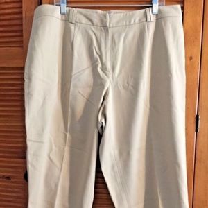 TALBOTS STRETCH 16W KHAKI BEIGE CROP DRESS PANTS