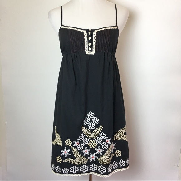 Anthropologie Dresses & Skirts - Anthro navy embroidered dress