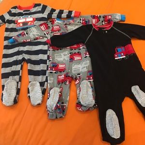 Lot of three Carter fleece footed pajamas 2T